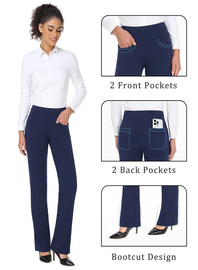 Safort 28" 30" 32" 34" Inseam Regular Tall Bootcut Yoga Pants, 4 Pockets, UPF50+, Blue, S - Image 3